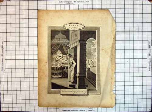 Original old antique print - antique,