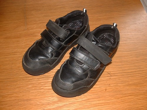 Boys black leather - m&s,