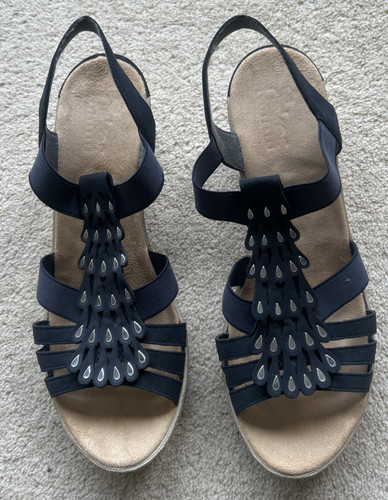 Rieker navy strap wedge - rieker,