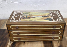 Art Deco 3 Draws Tin Wooden