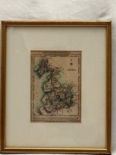 100% ORIGINAL LANCASHIRE MAP BY WALLIS C1810 VGC HAND COLOURED SCARCE 