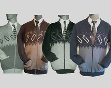 Mens Big Size Knitted Zip Up