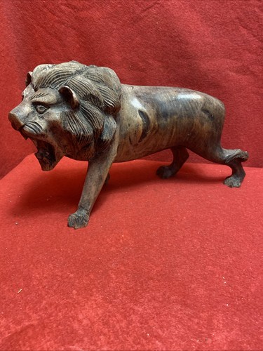 Hand carved roaring - carved, lion