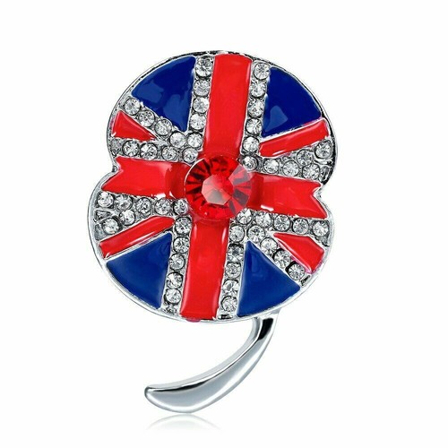 Union jack brooch red - red, silver