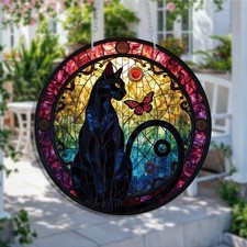 Gilded Night Cat Suncatcher