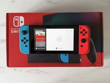 Nintendo Switch 32GB Neon Red & Blue Joy-Cons Boxed Bundle Very Good Condition