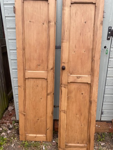 Antique pine wardrobe doors - pine,