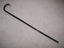 Antique Wooden Walking Cane Stick Sterling Silver Tip (38ac)