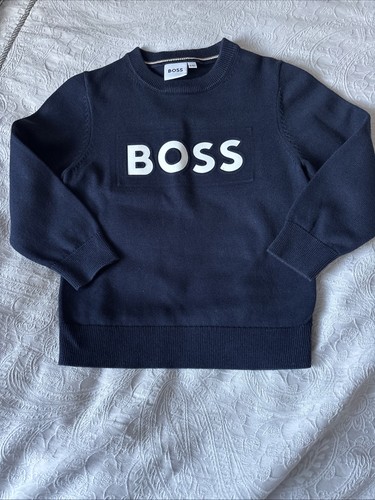 Boys navy boss cotton - navy, jumper
