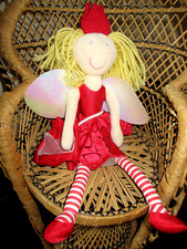Rare 2000 Felicity Wishes RED  Fairy Rag Doll w Wish/Tooth Bag Emma Thompson.  8