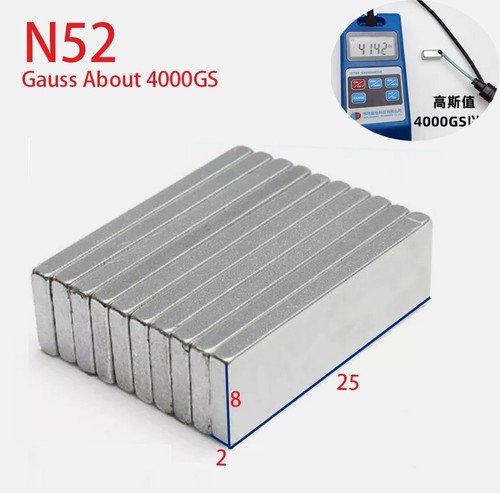Strong magnets 25x8x2 n52 - strong, mm