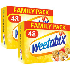 Weetabix Wholegrain Healthy Cereal Wheat Biscuit Breakfast Family Pack 2x48 Bars