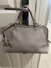 RADLEY Grey Pebbled Leather Grab Bag with Strap - VGC
