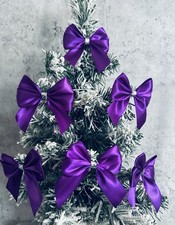 Purple Christmas Tree Bows X20 Christmas Tree Decorations