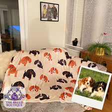 CAVALIER KING CHARLES SPANIEL BLANKET THROW COSY SOFT & STYLISH ATTRACTIVE GIFT