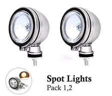 4" Spot Light Fog Chrome 12v 55w Front Halogen Circle Round Lamp Car Van Bike UK