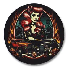 Rockabilly Pinup Vinyl Sticker Decal Hotrod Car Tattoo Lowbrow Psychobilly Retro