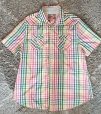 Lee Cooper mens short sleeve check shirt Size XXL 2XL Good condition Vintage