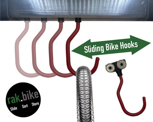Sliding bike hooks for bicycle - sliding,