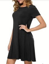 WOMEN SHORT SLEEVE SWING DRESS