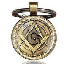 Masonic Keychain - Gold and