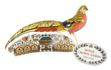 Boxed Royal Crown Derby Signature Edition Paperweight Golden Pheasant A/F