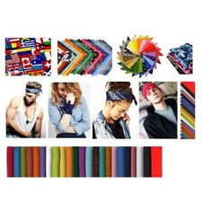 100% Cotton Plain Paisley Design Camo Army Bandanna Cow Boy Girl Bandana UK B3