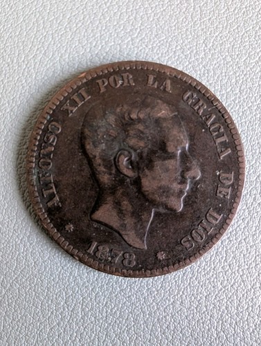 Spain cents coin 1878 king - cents,