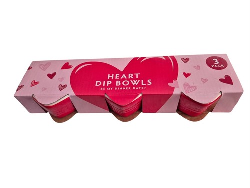 Set three ceramic red - red, heart