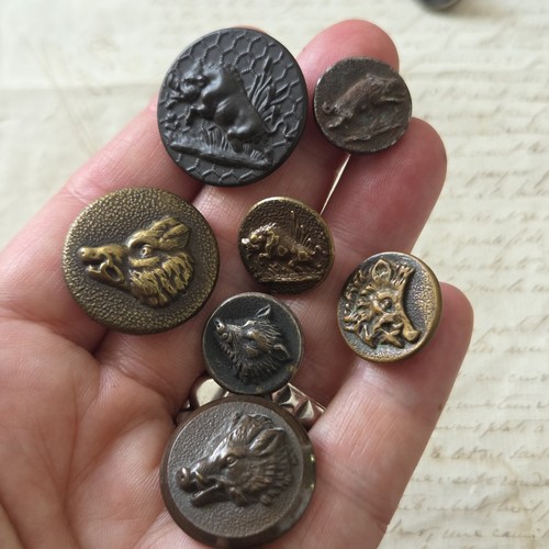 Antique hunting buttons - antique,