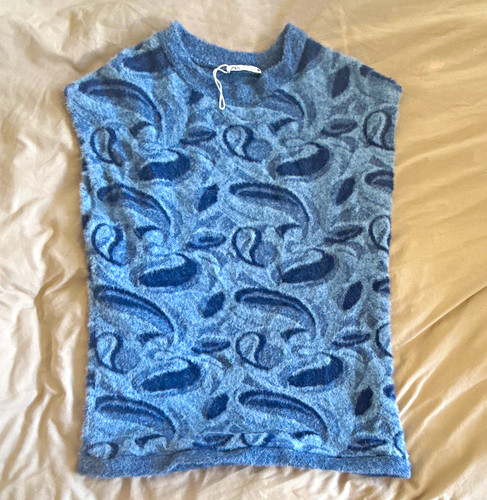 Zara women blue - m, paisley
