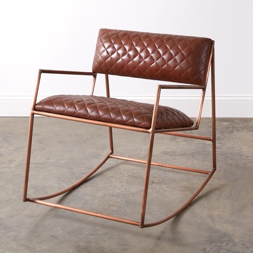 Copper brown leather diamond - &,