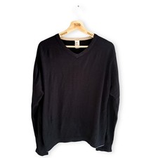 Mens Navy Jumper V Neck Long