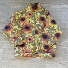 VINTAGE 90s OXBOW Sunflower Wind Coat Jacket M Made In France Surf Rave Fleece