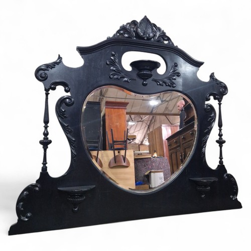 Victorian overmantel mirror - overmantel,