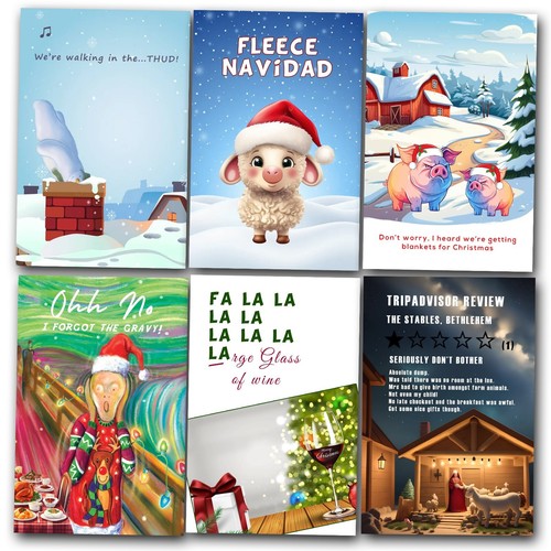 Funny christmas cards pack - funny,