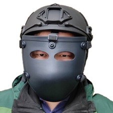UHMW-PE Ballistic IIIA Bullet Proof Helmet + Bullet Proof Face Guard Shield M L