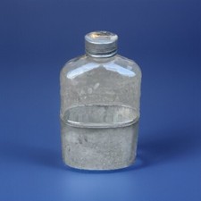 Antique glass pewter hip - /,