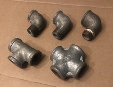 5 x Cast Iron BSP 1/2" Water Pipe Fittings  