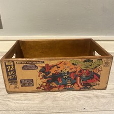  Vintage Marvel Comics Wooden Storage Crate Box Avengers Spider-Man Thor Hulk 