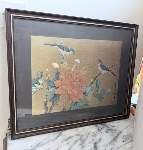Mid century chinese silk hand - century,