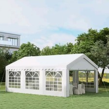 Outsunny 4x 4m Marquee with 2 sets of connectors/roof/sides walls/ front/back