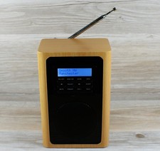 Technika DR-11201T DAB Digital FM Radio Clock Aux Headphone Portable Wood Effect