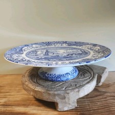 Spode blue italian footed cake - italian,