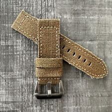 24mm Brown Frayed Canvas Watch