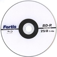 FORTIS BLU-RAY DVD Blank discs 4x Recordable BD R 25GB 10 discs sleeved