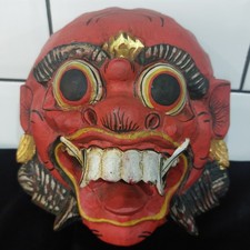 Hand Crafted Wooden Indonesian -  Bali - Demon Mask 