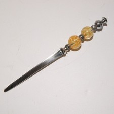 Vintage Boxed Glass Handle Letter Opener 18.5cm Silver