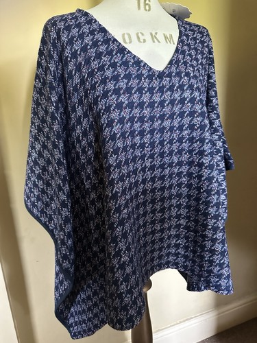 Knit poncho swan paris - poncho, blue