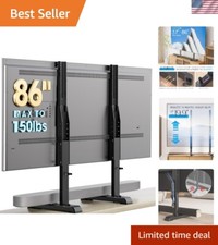 Universal Table Top TV Stand 37-86 inch Adjustable Legs Cable Management Fixed